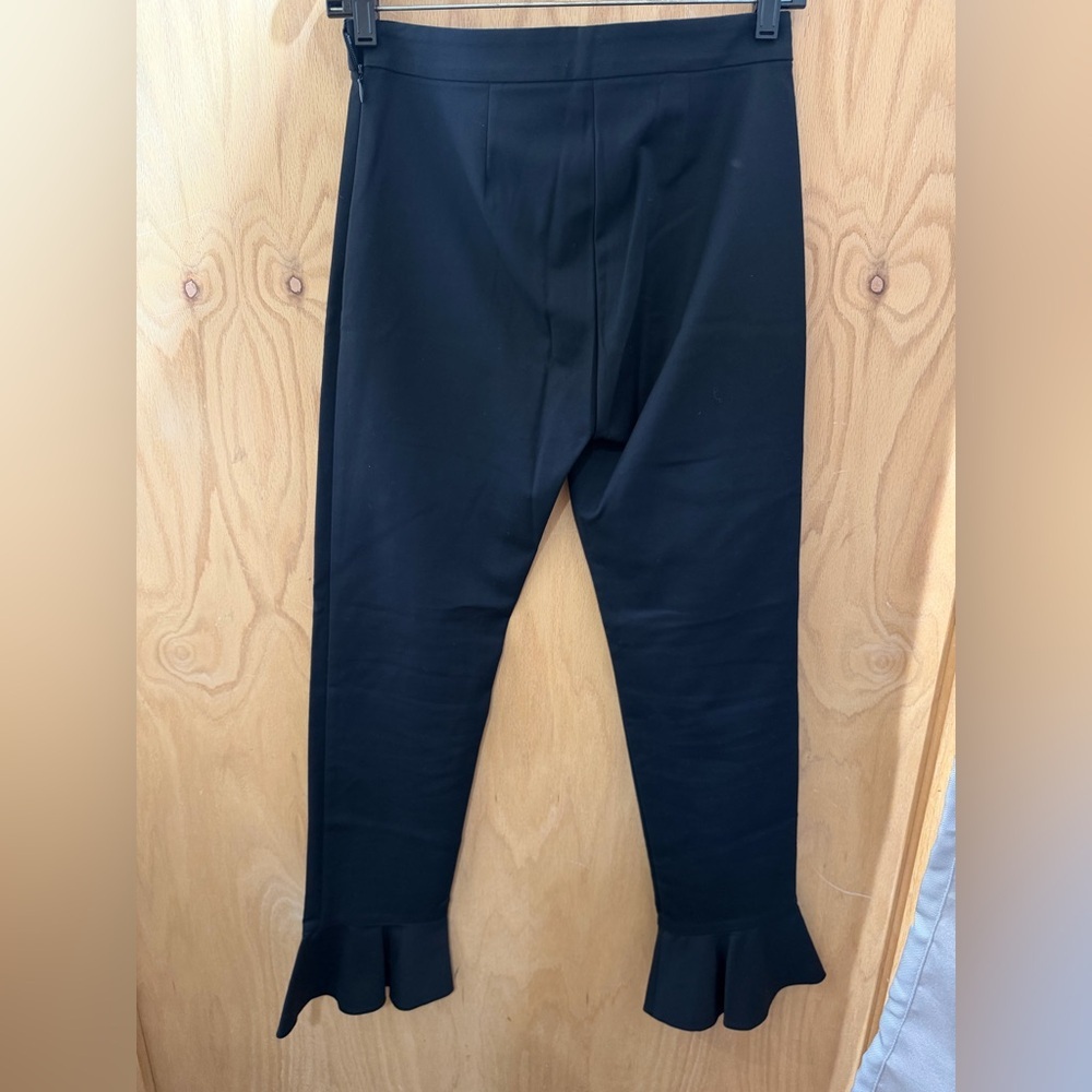Pinko Black Cropped Ruffled Slacks - Picture 3 of 5